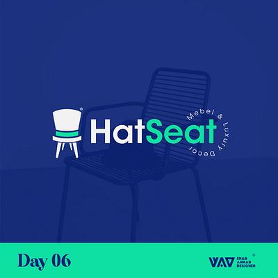 HATSEAT art branding chair clean creative decor design flat hat idea logo modern