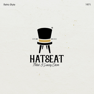 HATSEAT . RETRO branding chair creative decor design flat hat idea logo old retro vintage