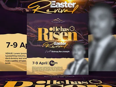 Easter church flyer PSD