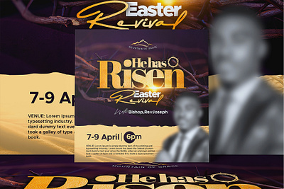 Easter church flyer PSD