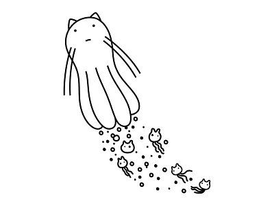 Born to spawn animal babies branding cartoon cat character code design dribbble github illustration mascot octocat octopus tech