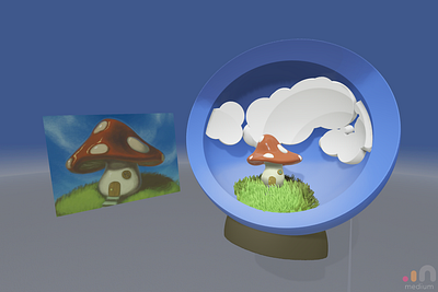 🍄🏠 Redux 3d 3dsculpt design graphic design house mushroom painting remake sculpture vr