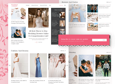 Wedding & Brides Blogging Website Landing Page appdesign blogging website design illustration logo mobile app mobileapp ui uiux ux website