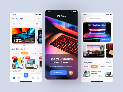 Toqo E-commerce Mobile App clothing design dribbble market place mobile mobile app template ui ui kit uidesign