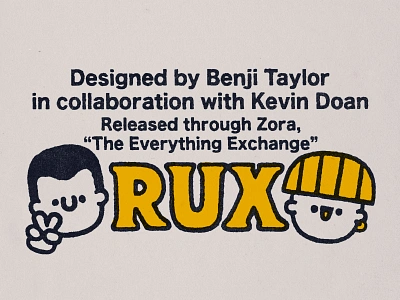 Rux, Label design for limited toy benji tailor box design cartoon cute design doodle exchange fun graphic design illustration japanese kawaii kevin doan label limited toy print design rux zora