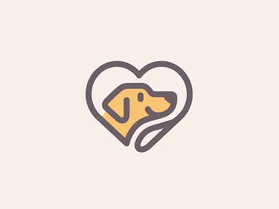Dog / Leash / Love brand branding care dog happy heart identity leash logo love monoline pet pictorial mark puppy simple smart smile training walking warm