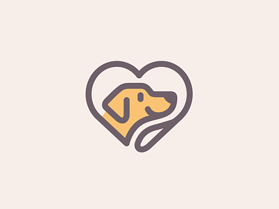Dog / Leash / Love brand branding care dog happy heart identity leash logo love monoline pet pictorial mark puppy simple smart smile training walking warm