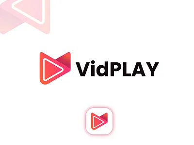 Vidplay Logo app art brand identity button design flat logo gradient icon illustration logo logo mark mark modern logo multimedia music play player social sound video