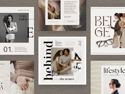 Social Media Posts 9inchideas boho brand identity branding design fashion fashion graphics fashion magazine fashion social media galmour graphic design graphics mafazine cover minimal moodboard social media social media marketing social media pack style trends