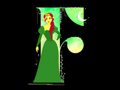 F for Fiona! cutegraphicstyle dailychallenge design disney disneyprincess fiona illustration illustrator shrek vector