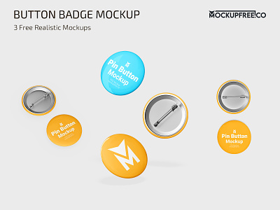 Free Button Badge Mockup badge button free freebie mockup mockups psd template