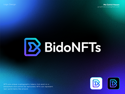 Bidonfts | NFTs Logo Concept | Blockchain b logo blockchain logo brand identity branding coin logo crypto cryptocurrency digital ecommerce infinity logo logo logo design meta metaverse logo modern logo nft logo nfts logo vector virtual reality visual identity