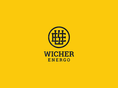 Wicher Energo Logo black yellow brand branding design energy energy logo logo logo design logo designer monochrome logo monogram logo monoline logo thunder thunder logo vector