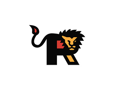 Lion R bold branding crest design icon illustrator lion logo r