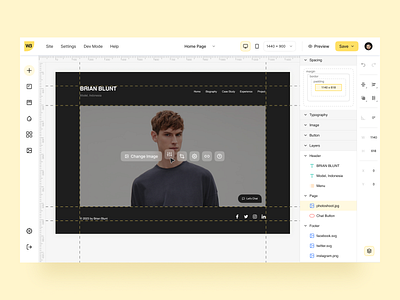 Website Builder Exploration builder clean creative editor inspiration mockup platform popular product ui ui design uiux ux ux design web web design website website builder website editor yellow