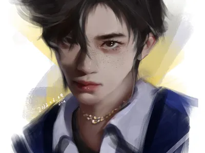 Thick coating illustration thick coating 男头 male head