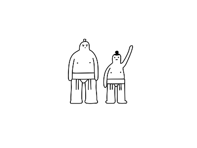 a pair of Sumo brazilian bulgarian cartoon character design dribbble illustration japan mascot men mongolian sport sumo wrestling