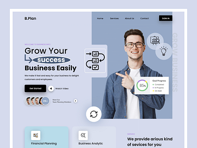 Business Planning Agency Website design home page landing landing page planning website ui uiux design ux design web web design website website design