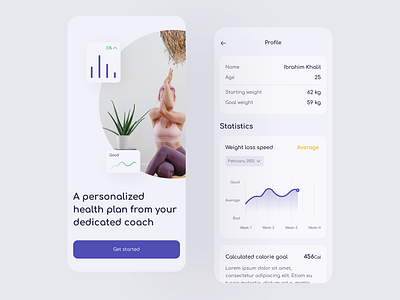 Weight Management App 3d android app animation branding design graphic design gym illustration ios app logo mobile app motion graphics ui ui design ux design vector weight app weight loss app weight management app yoga app