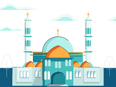 Mosque Illustration Design branding design flat illustration graphic design illustration mosque ramadan ramadan illustration ui vector