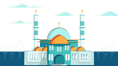 Mosque Illustration Design branding design flat illustration graphic design illustration mosque ramadan ramadan illustration ui vector