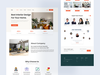Interior Design Website. agency architect architecture art branding clean decoration furniture home home decoration homedecor interior design landing page living room minimalist real estate ui ui design visual designer website
