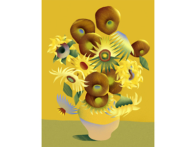 Contemplating Sunflowers 🌻 adobe brushes digital digitalart fine art flowers illustration muti painting photoshop sunflowers vangogh vincent yellow