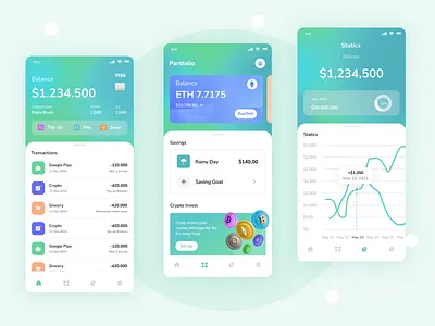 Wallet Bank App app crypto design mobileapp product ui ux wallet web3