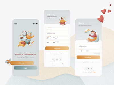 Registration app design figma illustration ilustra mobille ui ux