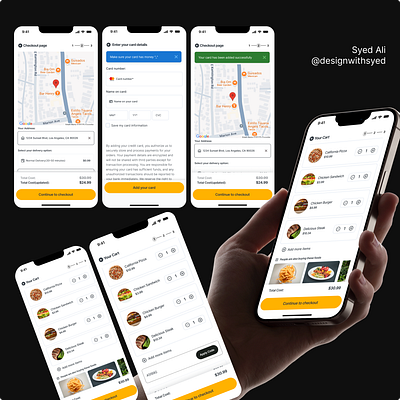 Food Delivery Checkout page design app design checkout food delivery landing page ui ux uxui