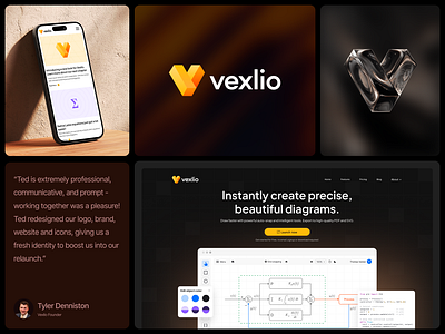 Vexlio Rebrand & Web Design brand branding diagram logo marketing v website