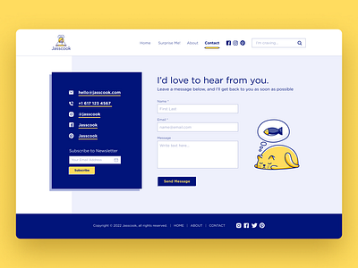 Contact us page design blog design branding chef chef blog chef website contact me contact page contact us design food food blog food website illustration product design restaurant restaurant website ui ux web design