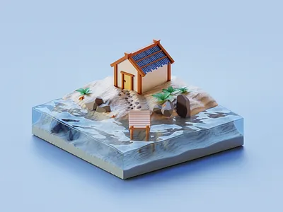villa lowpoly 3d 3dart blender illustration lowpoly