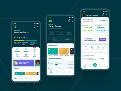 Sicoob App Suite Redesign - 2018 bank banking brazil card fintech green homescreen mobile pix redesign sicoob suite ui unified
