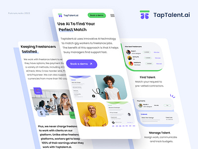 Mobile UX/UI concept for TapTalent app applicaiton branding design fulcurm graphic design green hiring inspiration logo mobile people purple recruitment ui ux vector website