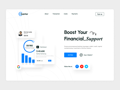 Header Exploration Ui Design finance header hero product design ui web design