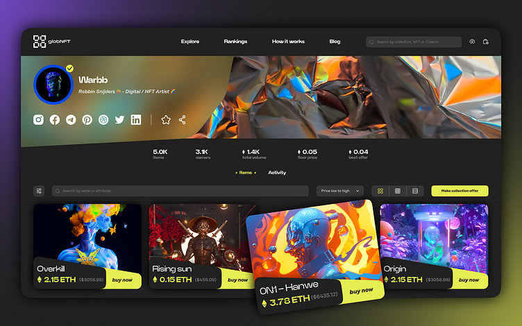 Glob Nft Marketplace By Gary Gurman On Dribbble