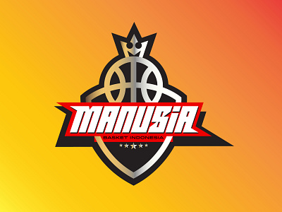 Manusia Basket Indonesia basketball team logo branding emblem logo esport logo gamer gaming logo graphic design logo mascot mascot logo mascot shield sport logo sport symbol vector