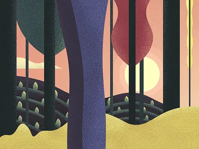 An illustration about nothing. abstract illustration land landscape plantation ranges trees