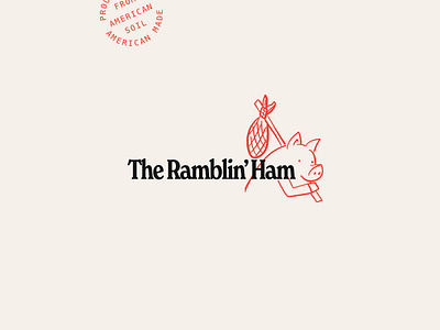 The Ramblin' Ham bar branding design farm illustration livestock logo pig restaurant retro type typography vector