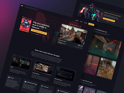 Medal.tv - VALORANT Game Page dark design esports game ui ux valorant