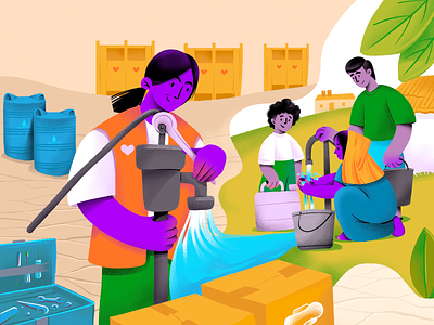 World Humanitarian Day: Water Specialist artwork character creative illustration design design studio digital art digital illustration digital painting graphic design help humanitarian illustration illustration art illustrations illustrator people procreate support united nations water