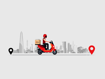 Delivery service animated GIF 2d after effect animated gif animation branding city motion creative creative video maker delivery design gif gif editor graphic design illustration motion graphics motorcycle service ui video video editor