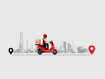 Delivery service animated GIF 2d after effect animated gif animation branding city motion creative creative video maker delivery design gif gif editor graphic design illustration motion graphics motorcycle service ui video video editor