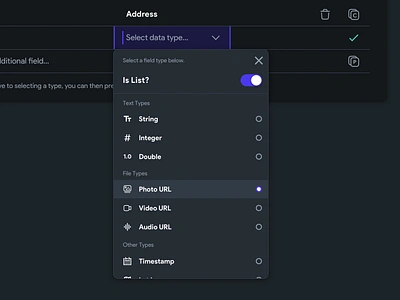 Updated Backend Creation airtable app design auto complete backend collection create dropdown firebase table ui ux