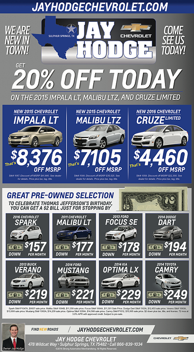 Jay Hodge Chevrolet Email Blast advertising automotive branding design eblast ecampaign email graphic design marketing