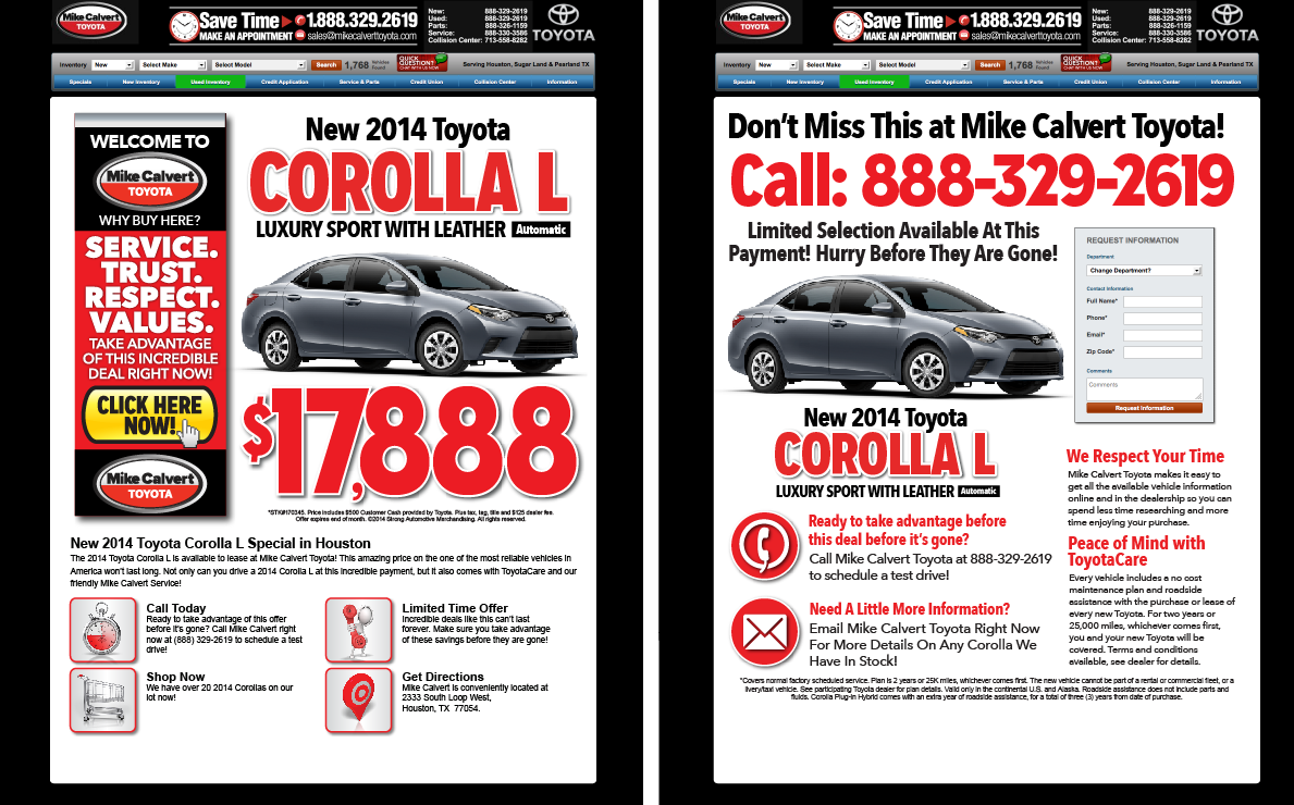 Toyota Dealership Landing Page by Jessica on Dribbble