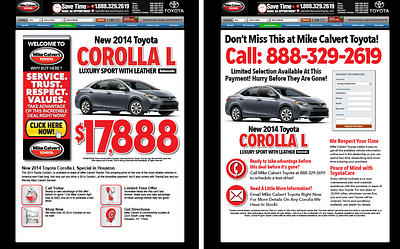 Toyota Dealership Landing Page advertising automotive branding design graphic design landing page web