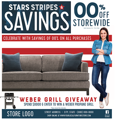 Stars, Stripes & Savings - Furniture Store Template advertising branding design furniture graphic design marketing print template