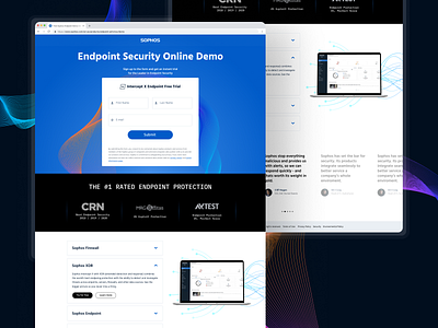 Sophos Redesign accordion cards landing landingpage page product design sign in ui